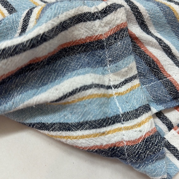 Lane Bryant Linen Blend Draw String Striped Summer Shorts - Picture 4 of 7